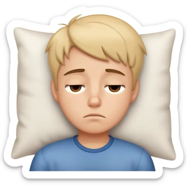 tired boy with sleepy expression sticker