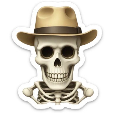 skeleton with zookeeper hat sticker