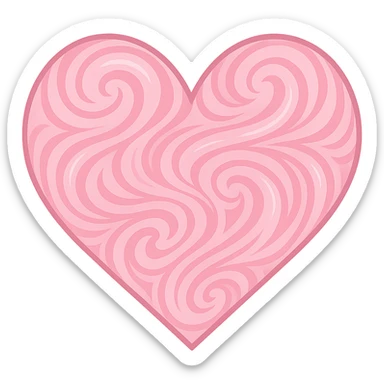 heart with a swirling bubblegum pink pattern, digital illustration, no background sticker