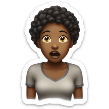BLACK GIRL WITH SHOCKED EXPRESSION  sticker