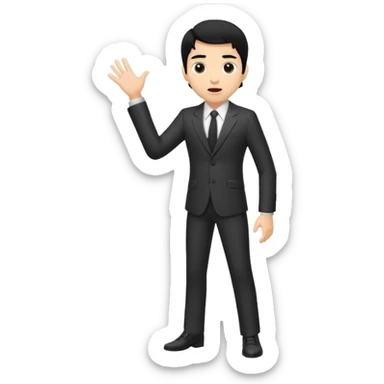 light skin black hair man surprised full body sticker
