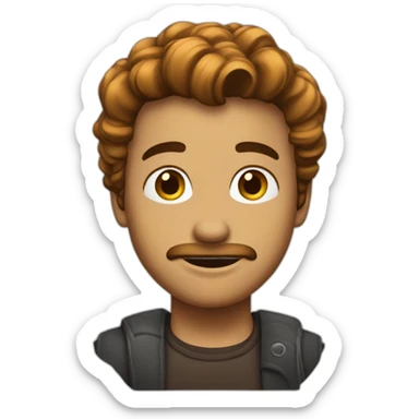 Chico con el pelo de lado color cafe y piel blanca sticker