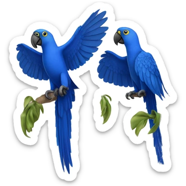 Hyacinth Macaw pair flying sticker