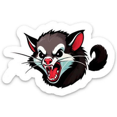 Hissing possum angry sticker