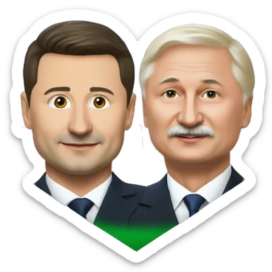 President of Ukraine Zelensky with President of Belarus Lukashenko sticker