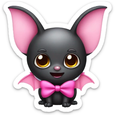 bat with pink bow sticker