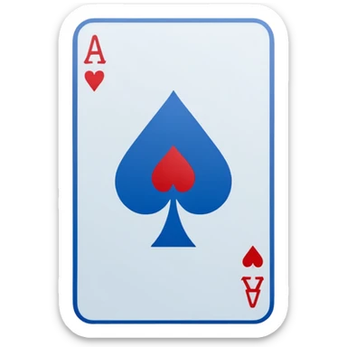 A highly minimalist, clean icon. The icon is a single playing card or tarot card, shown from the back side (face down). The card is oriented vertically (portrait). Blue color sticker
