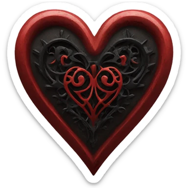 Red and black gothic heart large sticker