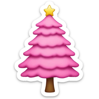 Pink Christmas tree sticker