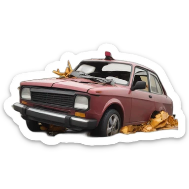 Accident voiture  sticker