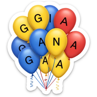 Gianna spelled with balloons sticker