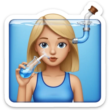 girl smoking bong sticker