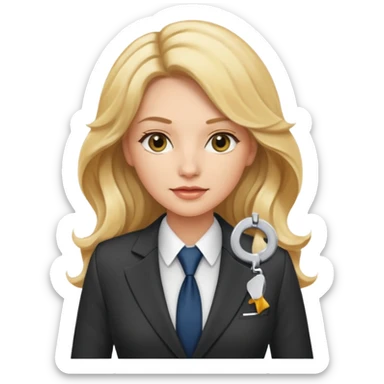 elegant female boss with long blonde wavy hair sticker
