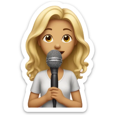 singing girl with microphone sticker