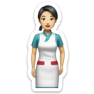 Chinese waitress sticker