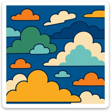 cloudy sky scene sticker