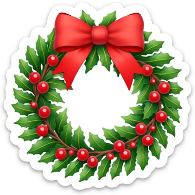 christmas wreath sticker