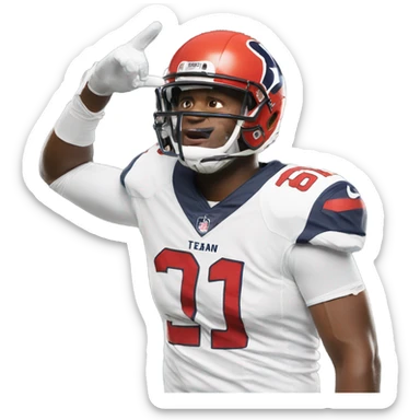 Houston Texan throwing up h town sticker