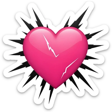 Really cool heart emoji for my sexy girlfriend that’s red & black with hot pink lightning  sticker