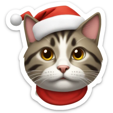 Cat with Santa hat sticker