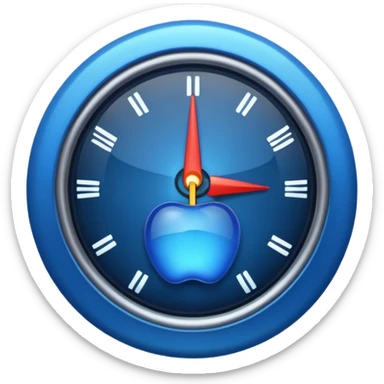 a gauge, deep blue color with a subtle glow, no numbers or text, clean and simple, apple emoji style sticker