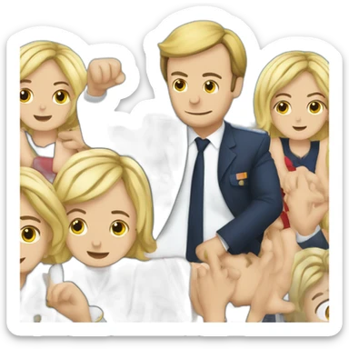 Macron qui embrasse marine lepen sticker