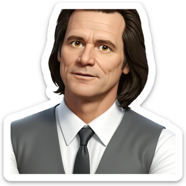 male in white shirt vest sticker