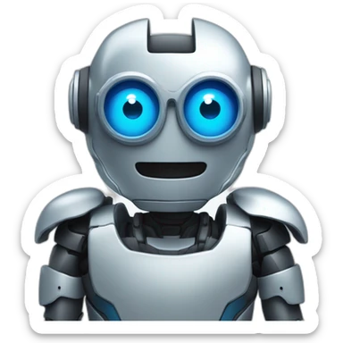 robô prata na aula de computação sticker