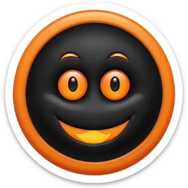 make a blackhole, accretion disk and all, with an orange smiley face, black head, orange ring, orange eyes, orange mouth, no other details sticker