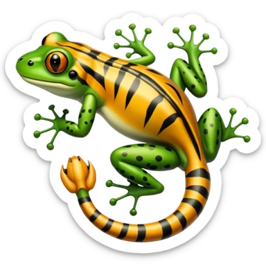 Frog with tiger body and scorpion tail sticker