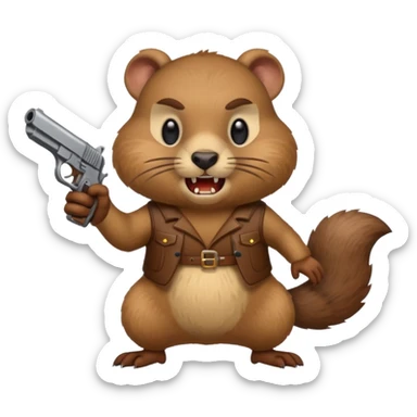 ANGRY gopher with gun sticker