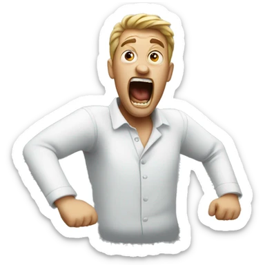 MAN SCREAMING FROM BACK PAIN sticker