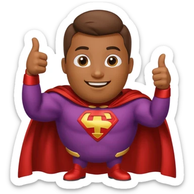 a superhero potato doing thumbs up sticker