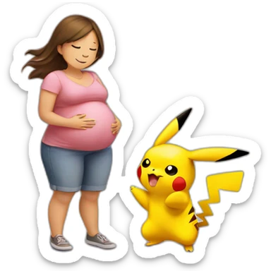 pikachu-third-trimester-pregnant sticker
