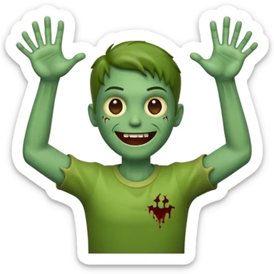 zombie emoji, classic green skin, arms outstretched sticker