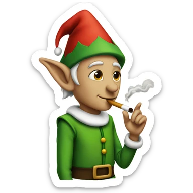 elf smoking   sticker