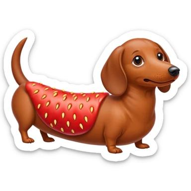 Strawberry weiner dog sticker