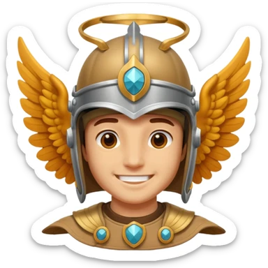 hermes wearing a winged helmet sticker