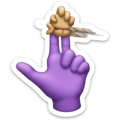 the hand of the puppeteer that holds the doll on strings tied to the fingers sticker