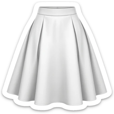 create a white midi skirt whitout pleats sticker