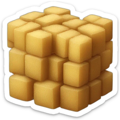 raw brown sugar cane cubes sticker
