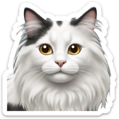 black-and-white cat domestic long-haired sticker