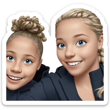 smiling girl with blue eyes sticker