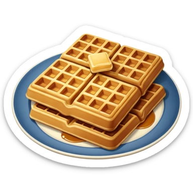 Waffles in a plate sticker