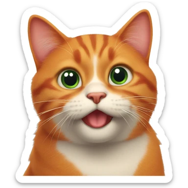 Red cat blowing a kiss sticker