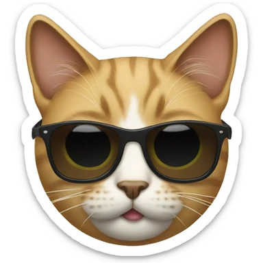 Cat with sunglasses sticker