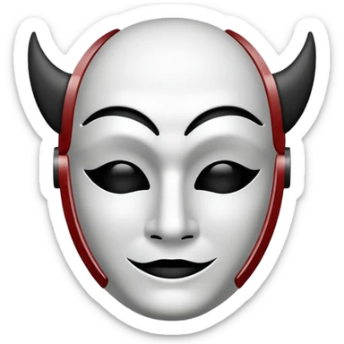 Create this emoji : 🎭 but in White and black and gray sticker