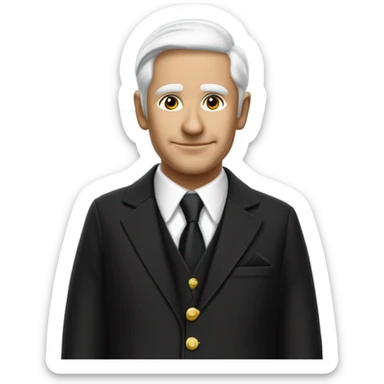 Modern English FREEMASON wearing black lounge suit jacket and Masonic Apron sticker