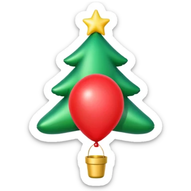 balloon Christmas tree toy sticker