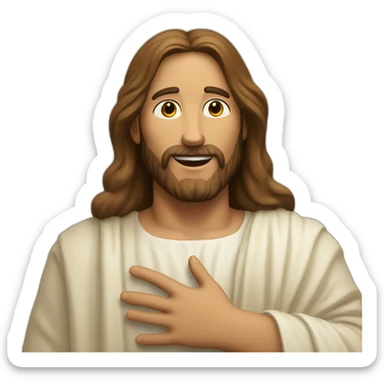 Jesus reaches out for a hug sticker